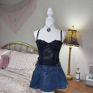 Victorias Secret Black Lace Bustier Top